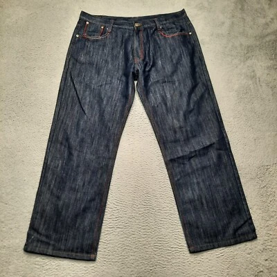 Pantalones de mezclilla Y2K Delf Trading Imperious para hombre 40x34 bordados grunge azul holgados Foto 1 de 4