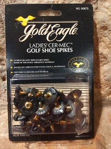 Package of 24 Gold Eagle 90675 Lady CER-MEC metal thread tip Golf Shoe Spikes - Picture 1 of 2