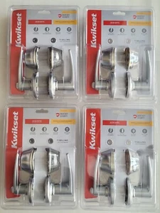 Lot 4 Kwikset Satin Chrome Delta Keyed Entry Lever Door Lock Deadbolt Combo Pack - Picture 1 of 3