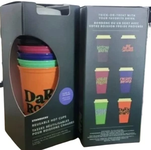 NEW Starbucks - Reusable Hot Cups - 6 Pack - 2020 Halloween - Glow-In-The-Dark - Bild 1 von 4