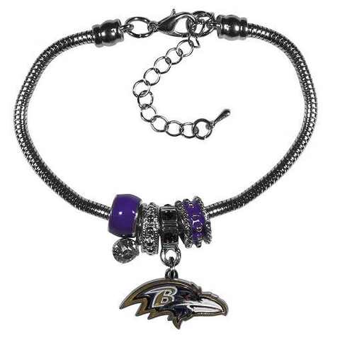 Siskiyou NFL Women's Baltimore Ravens Euro Bead Bracelet Cover
