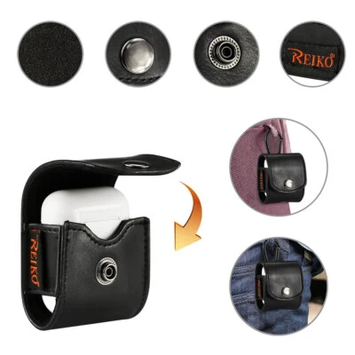 Reiko Airpod 黑色皮革保护壳 — 第 1/4 张图片