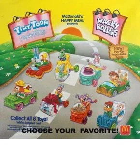 McDonald's 1992 Vintage Looney Tunes Tiny Toons Whacky Rollers-Pick Your Fav! - Picture 1 of 35
