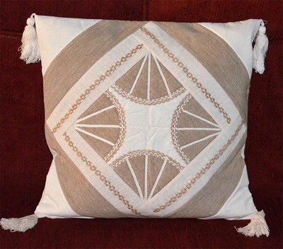 Cotton patchwork Hand Made Beige Pillow Cover/Cushion Cover from Craft Options! - Image 1 of 4