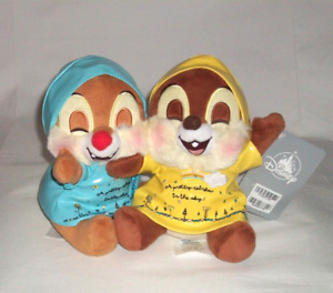 Disney Store Chip & Dale Soft Plush Toy with Their Plastic Sou'wester Jackets
