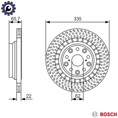 2x BRAKE DISC 0 986 479 T35 FOR LEXUS 1UR-FE/FSE 4.6L 2UR-FSE 5.0L 8cyl LS - Image 1 of 4