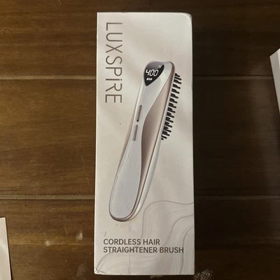 Luxspire Cepillo Plancha de Pelo Inalámbrico, Cepillo de Pelo Doble Potencia USADO Foto 1 de 4