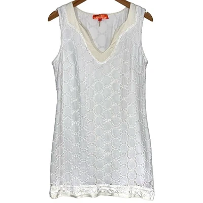 Mini vestido Hale Bob Cabana ilhós sem mangas tamanho médio - Imagem 1 de 4