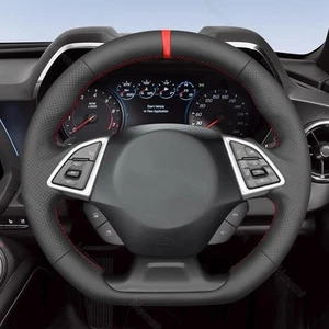MEWANT Hand StitchedGenuine Leather Steering Wheel Cover for Chev Camaro 2017-22 - Bild 1 von 16