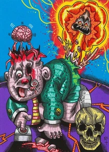 GARBAGE PAIL KID SKETCH CARD OVERSIZE A4 ADAM BOOM HAND DRAWN FAN ART ADAM BOMB - Picture 1 of 1
