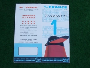 SS France  Deckplan first class deck plan - Bild 1 von 4