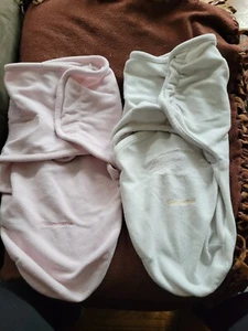 2 Kiddopotamus SwaddleMe Soft Microfleece Swaddle, Pink And White - Picture 1 of 6