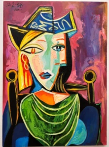 PABLO PICASSO 28x20 in. ( 1938 ) Oil Painting on canvas signed & stamped - Picture 1 of 8