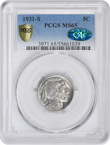1931-S Buffalo Nickel MS65 PCGS (CAC) Cover