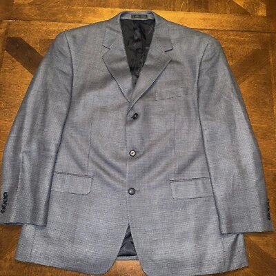 CALVIN KLEIN Hombre Gris SEDA Y LANA Mezcla Forrado Abrigo Deportivo Traje Chaqueta Blazer 42S Foto 1 de 4
