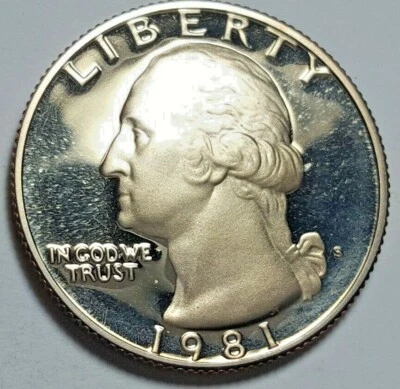 1981 S Proof Washington Quarter RPM Repunch Mint Mark  Dcam BU Error Coin - Image 1 of 4