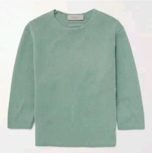 FEAR OF GOD ESSENTIALS KIDS Logo Appliquéd Cotton-Blend Sweater, 12Yrs, Green. - Picture 1 of 11