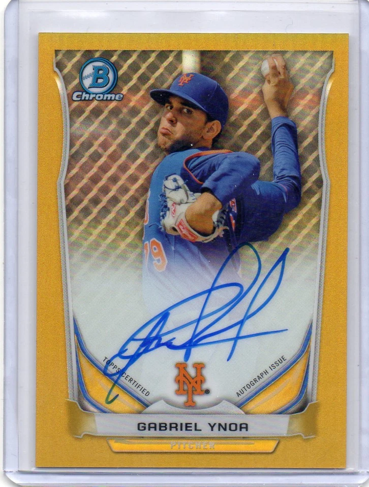 2014 Bowman Chrome Gold Refractor Gabriel Ynoa Autograph Rookie Card 11/50 Auto - Image 1 of 1
