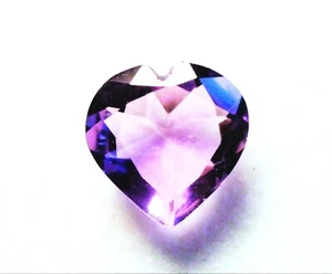 NICE 10mm FACETED HEART CUT MEDIUM PURPLE AMETHYST GEM BRAZIL VS GRADE - Picture 1 of 2