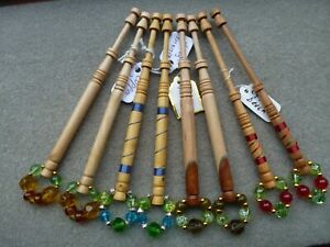 Four Pairs of Spangled Lace Bobbins