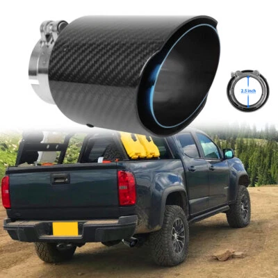 PARA Chevy Colorado 2.5" Entrada Fibra de Carbono Punta de Escape Silenciador Acero Inoxidable Foto 1 de 4