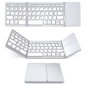 MOJO-HOME Bluetooth Wireless Folding Keyboard with Touchpad SILVER - Picture 1 of 6
