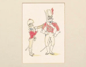 English Military Cartoon Caricature drawing illustration English British gay - Picture 1 of 3