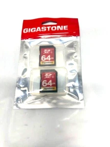 Gigastone 64GB SD Card 2-Pack, Memory Card for Cameras Full HD Video SDXC U1 C10 - Picture 1 of 5
