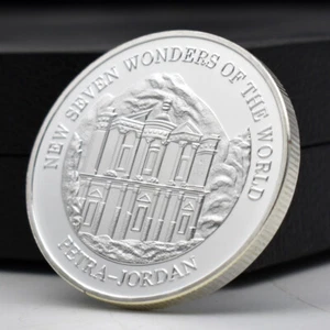 Jordan Petra Nuevo Siete Maravillas del Mundo Metal Regalo Coleccionar Medalla Moneda Plata - Imagen 1 de 12
