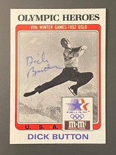 1983 Topps M&M's Olympic Heroes Dick Button Autographed Card USA Figure Skating