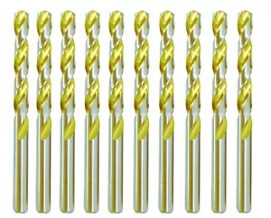 Trapano HSS 7/64" Jobber Lunghezza Twist Metallo Trapano Titanio Oro Flauto-10pz - Foto 1 di 7