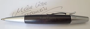 Faber-Castell Drehkugelschreiber E-motion Birnbaum schwarz Chrom Mine B, 148383 - Bild 1 von 6