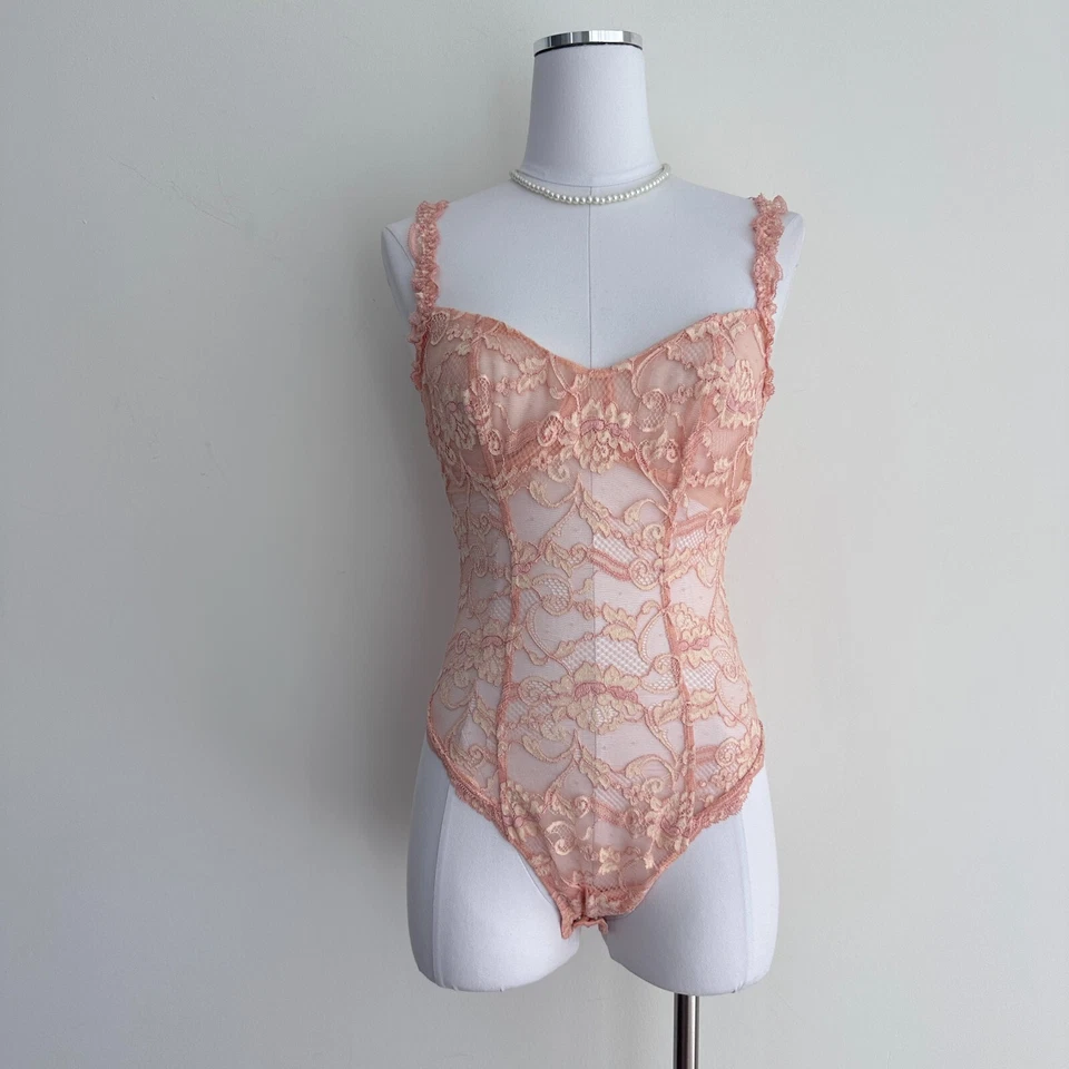 Body La Perla XS Encaje Vintage Bustier Coqueta Romántico Boudoir Italia Pin Up Foto 1 de 4