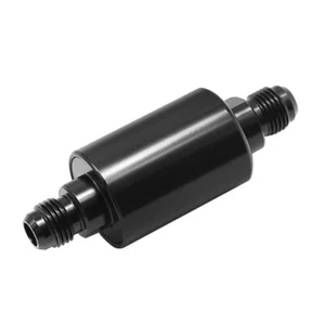 Universal 6AN Inline Fuel Filter 40 Micron Cleanable AN6 Black - Picture 1 of 4