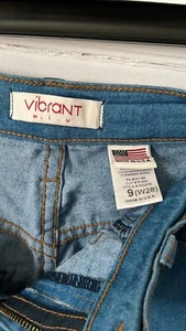 Vibrant MIU Womens Jeans Size 9(W28) BLUE Denim Bootcut Bell Bottom Vintage P522 - Picture 1 of 8