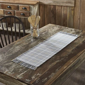 Harvest Blessings Woven Plaid Table Runner 12x36 - Picture 1 of 11
