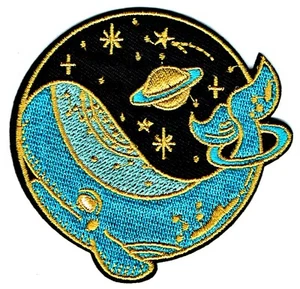 ⫸ WHALE STAR PLANET NIGHT SKY Quality Embroidered Patch Sea Life -NEW SHIPS FAST - Picture 1 of 2
