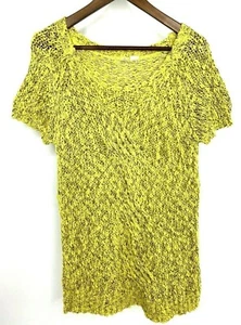 Vestido suéter de polilla Anthropologie túnica ganchillo grueso tejido abierto amarillo S - Imagen 1 de 4