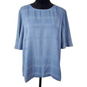 A New Day Damen blau karierte Bluse Knopfverschluss hinten Größe Large Freizeit Karriere - Bild 1 von 9