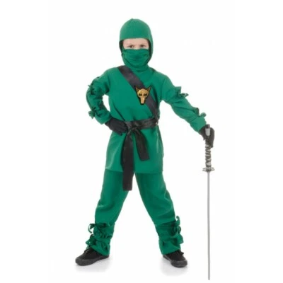 Underwraps Green Wolf Ninja Child Secret Spy Protector Halloween Costume 25852 - Image 1 of 4