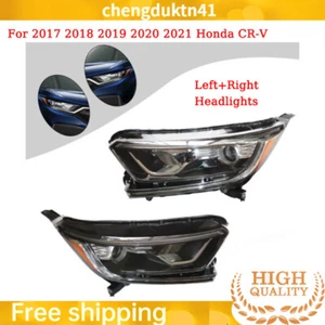 Left + Right Set Headlights Halogen Headlamps Assembly For 2017-2021 Honda CRV - Picture 1 of 13