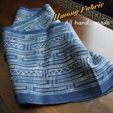 Hmong traditional textile, wax dyed, indigo dyed, fabric, free shipping