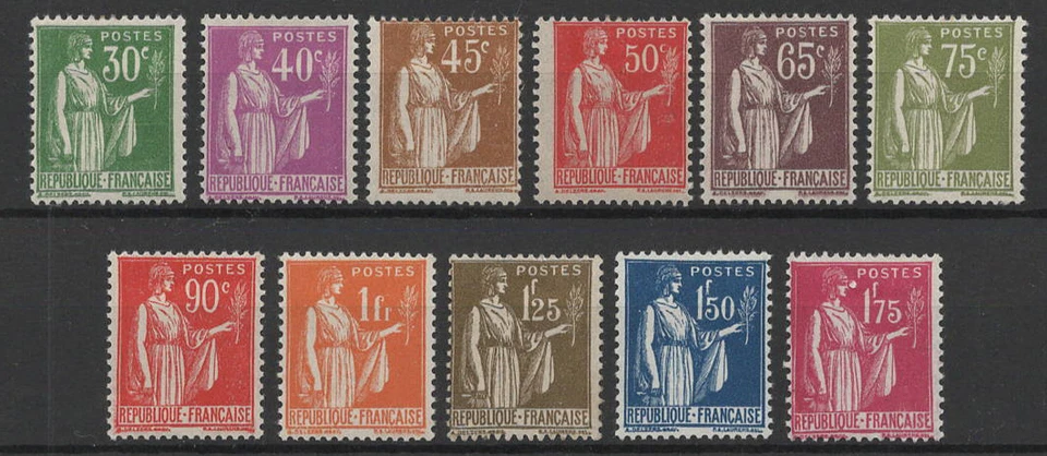 TIMBRES FRANCE ANNÉE 1932/33 Série Type Paix n°280 au n°289 NEUF* - Photo 1/1