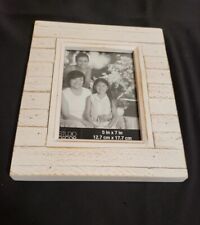 5X7" Wall Mounted Picture Frame. Studio Decor, White Wood New