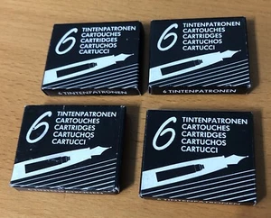 4 X TINTENPATRONEN Pens Unisex 6 Pack Ink Cartridges - 24 Black Cartridges - Picture 1 of 5