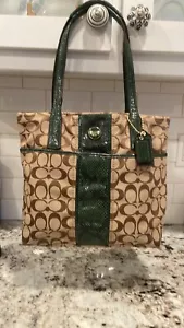 Coach F1361-F25706 Beige Python Stripe with tag bag purse handbag - Picture 1 of 15