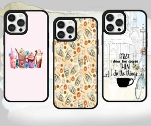 COFFEE AUTUMN PATTERN CUTE QUOTE GIFT PHONE CASE COVER FOR IPHONE SAMSUNG PIXEL - Picture 1 of 8