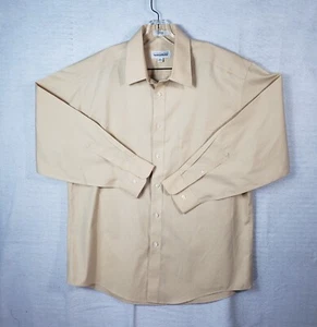 Joseph Feiss Mens Dress Shirt XL XLarge 16.5 Beige Long Sleeve Button Up Cotton - Picture 1 of 9
