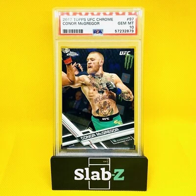 2017 UFC Topps Chrome CONOR McGREGOR #97,  PSA10 GEM MINT! - Image 1 of 4