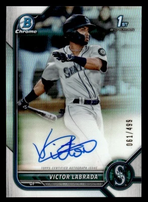 2022 Bowman Chrome #CPA-VL Victor Labrada Prospect Auto Refractor #/499 - Image 1 of 2